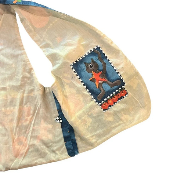 VINTAGE Women's Halloween Haunted House Reversible Quilted Handmade Vest Size XL - Picture 4 of 8